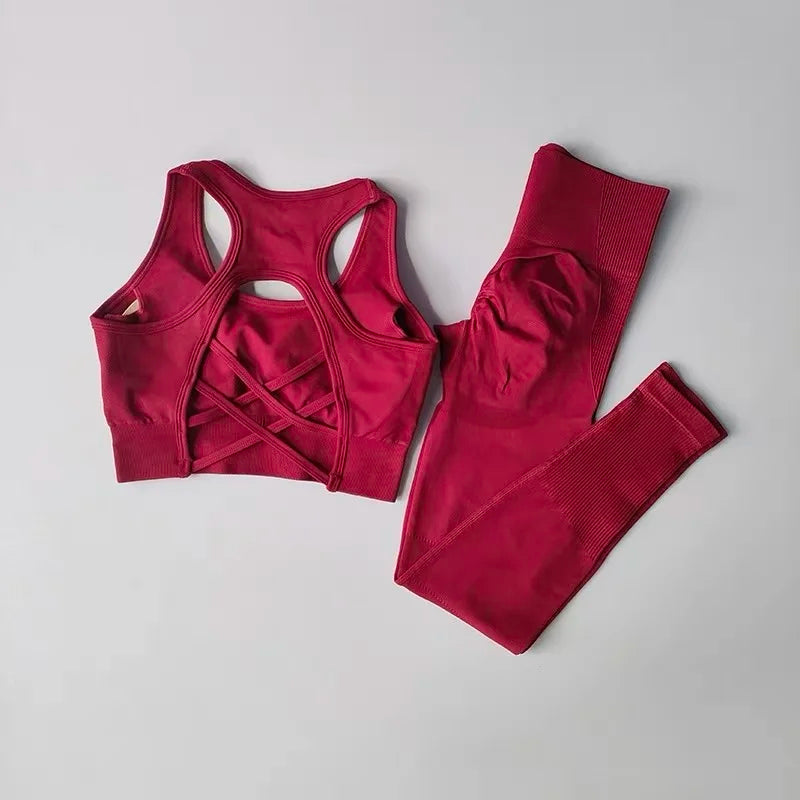 Conjunto Fitness Feminino 2 Peças - Top Antiimpacto e Legging Esportiva
